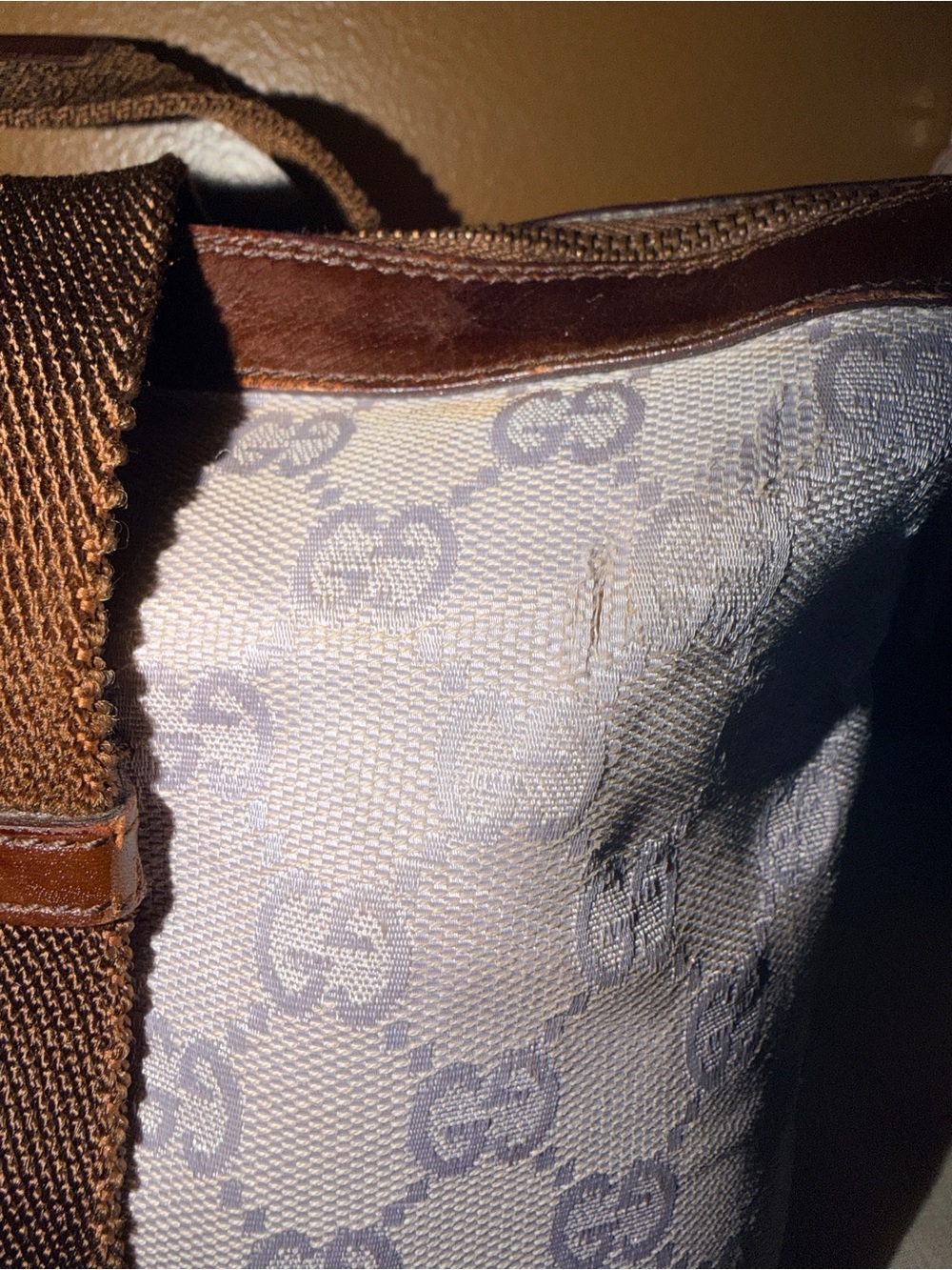 Gucci Vintage GG Monogram Canvas Boston Bag with Leather Trim - Picture 8 of 9
